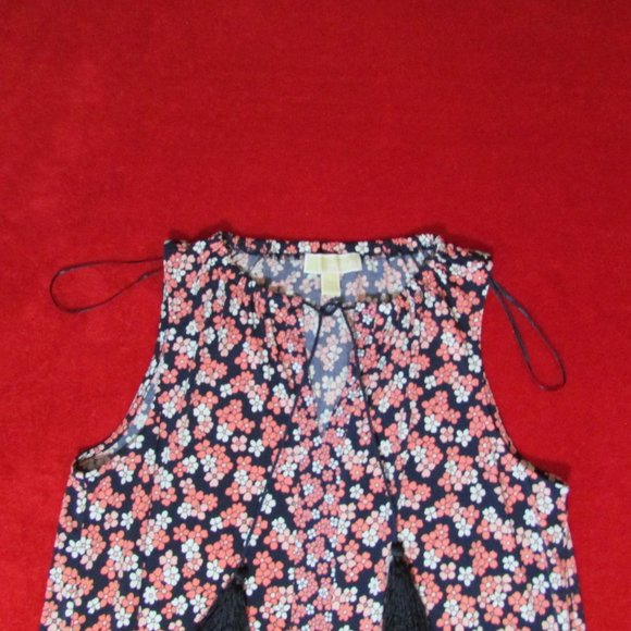 Michael Kors Keyhole Neck Sleeveless Short Dress Navy Pink - Picture 5 of 8